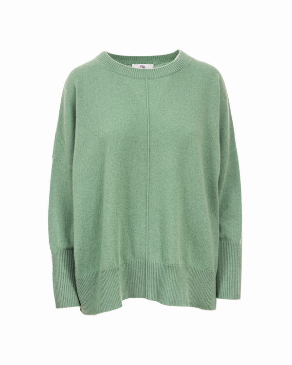 Cashmere Mix Crew Neck Jumper - Apple green