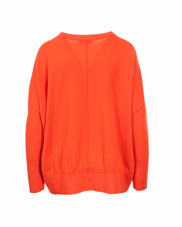 Cashmere Mix Crew Neck Jumper - Flame