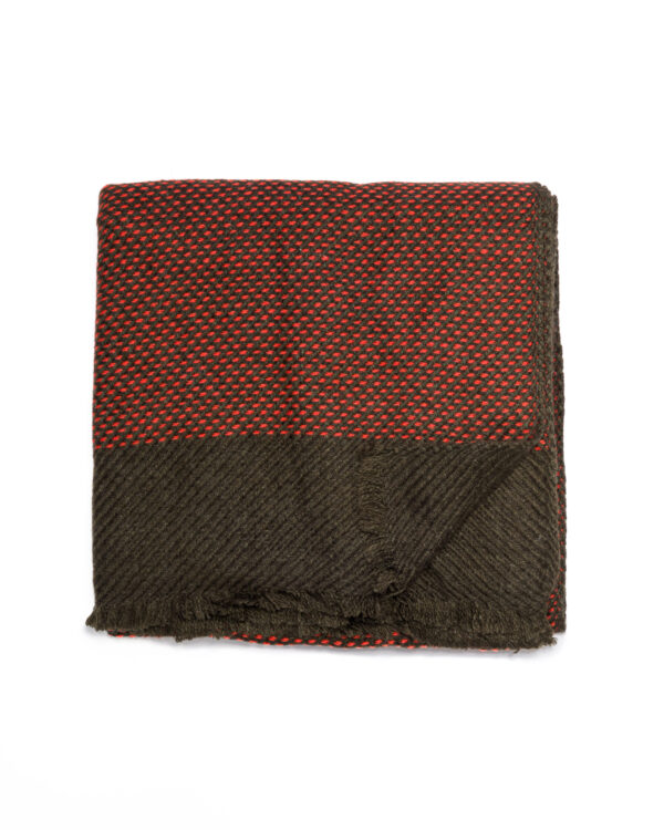 Cashmere Blend Ella Dotted Scarf - Fir green/Flame