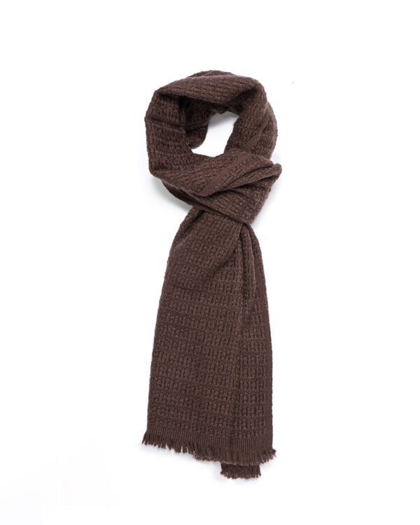 Cashmere Blend Textured Weave Scarf - Otter