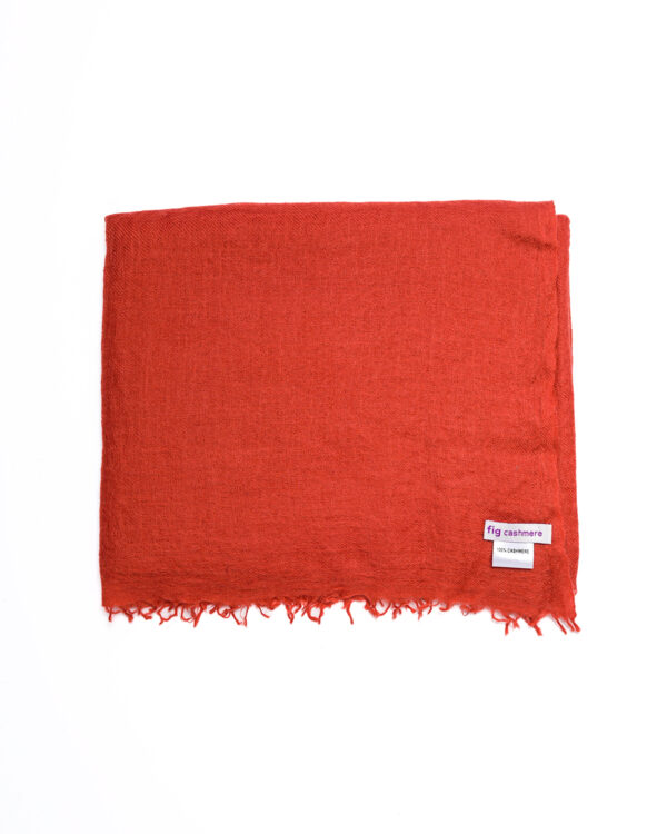 Fine Cashmere Large Scarf- Spicy Orange