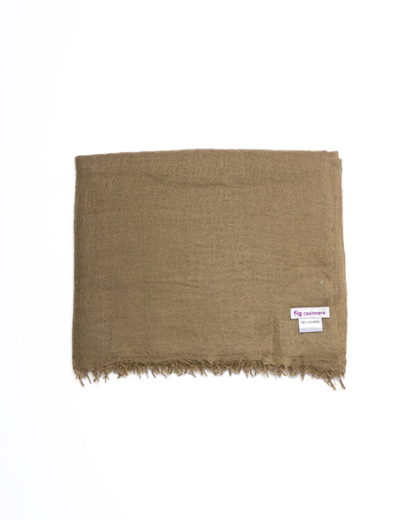 Cashmere Fine Large Scarf Khaki