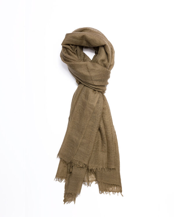 Cashmere Fine Large Scarf Khaki