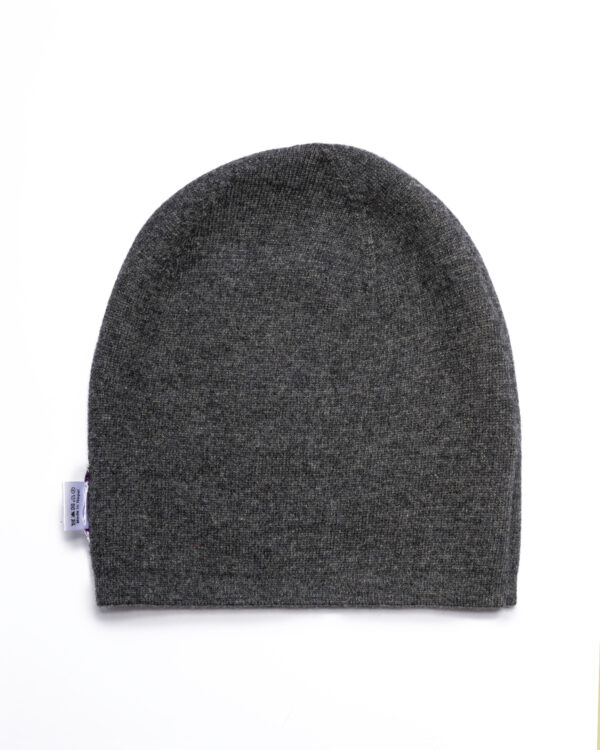 Cashmere Reversible Hat - Silver/ Charcoal