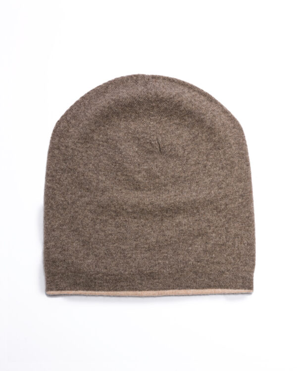 Cashmere Reversible Hat - Cappuccino/Cream