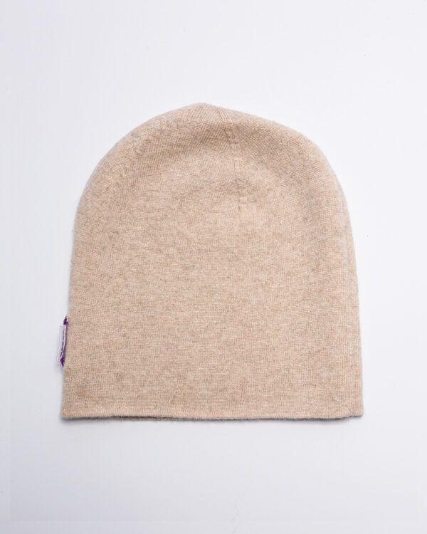 Cashmere Reversible Hat - Charcoal/ Cream