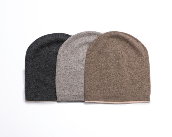 Cashmere Reversible Hat Silver