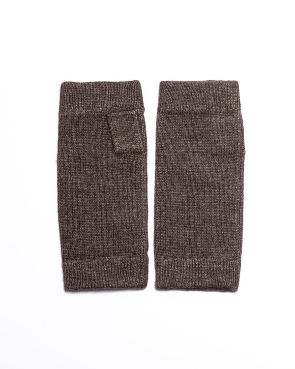 Cashmere Lambswool Finger less Gloves Otter