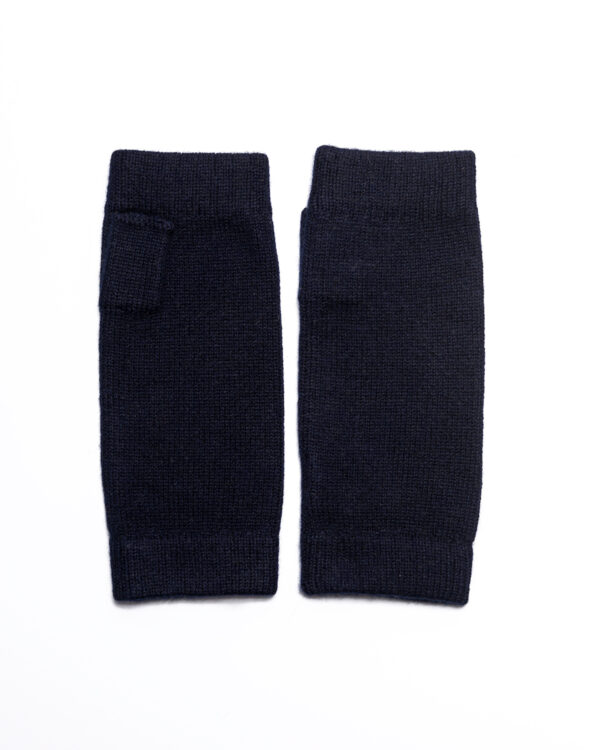 Cashmere Lambswool Finger less Gloves Dark Navy