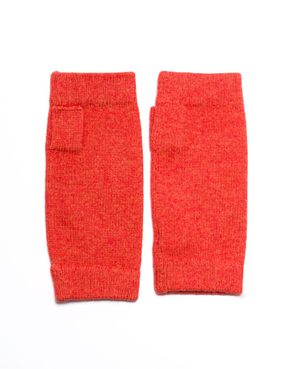 Cashmere Lambswool Finger less Gloves Flame