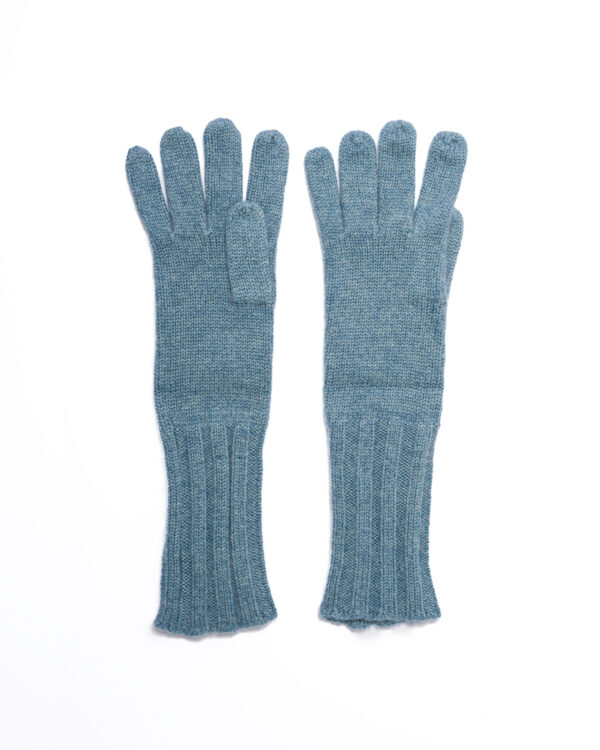 Cashmere Lambswool Gloves - Teal Blue