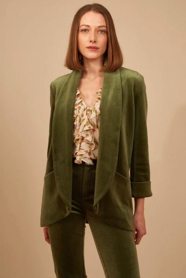 Traffic People Corrie Bratter Boyfriend Jacket in Green