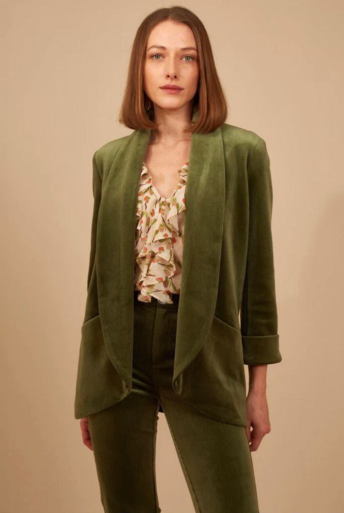 Traffic People Corrie Bratter Boyfriend Jacket in Green