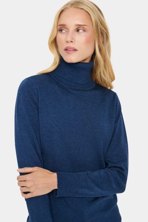 Saint Tropez MilaSz Roll Neck Pullover Titan Melange