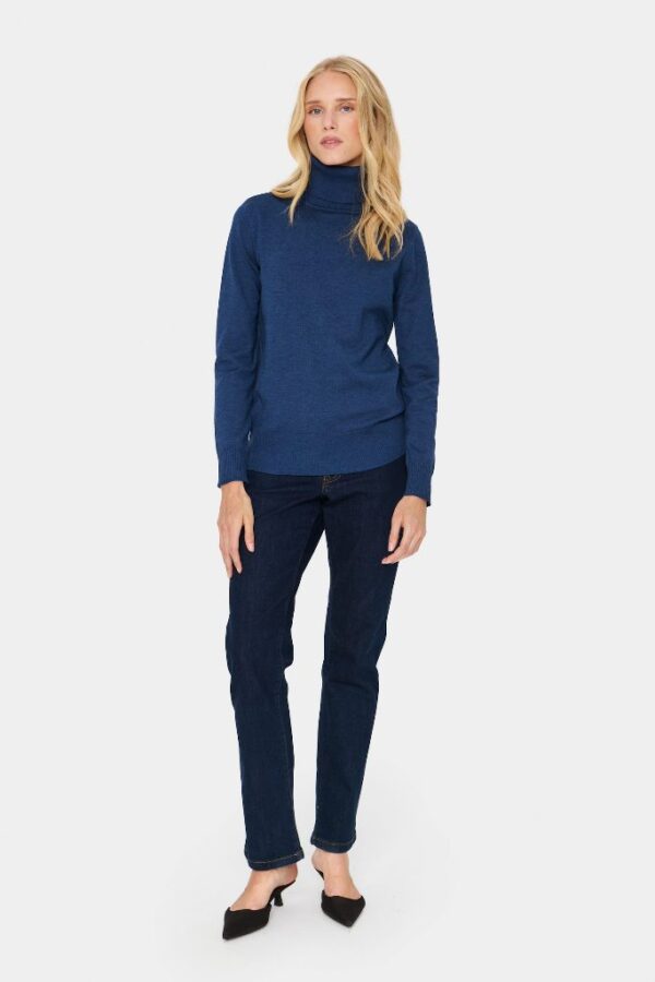 Saint Tropez MilaSz Roll Neck Pullover Titan Melange