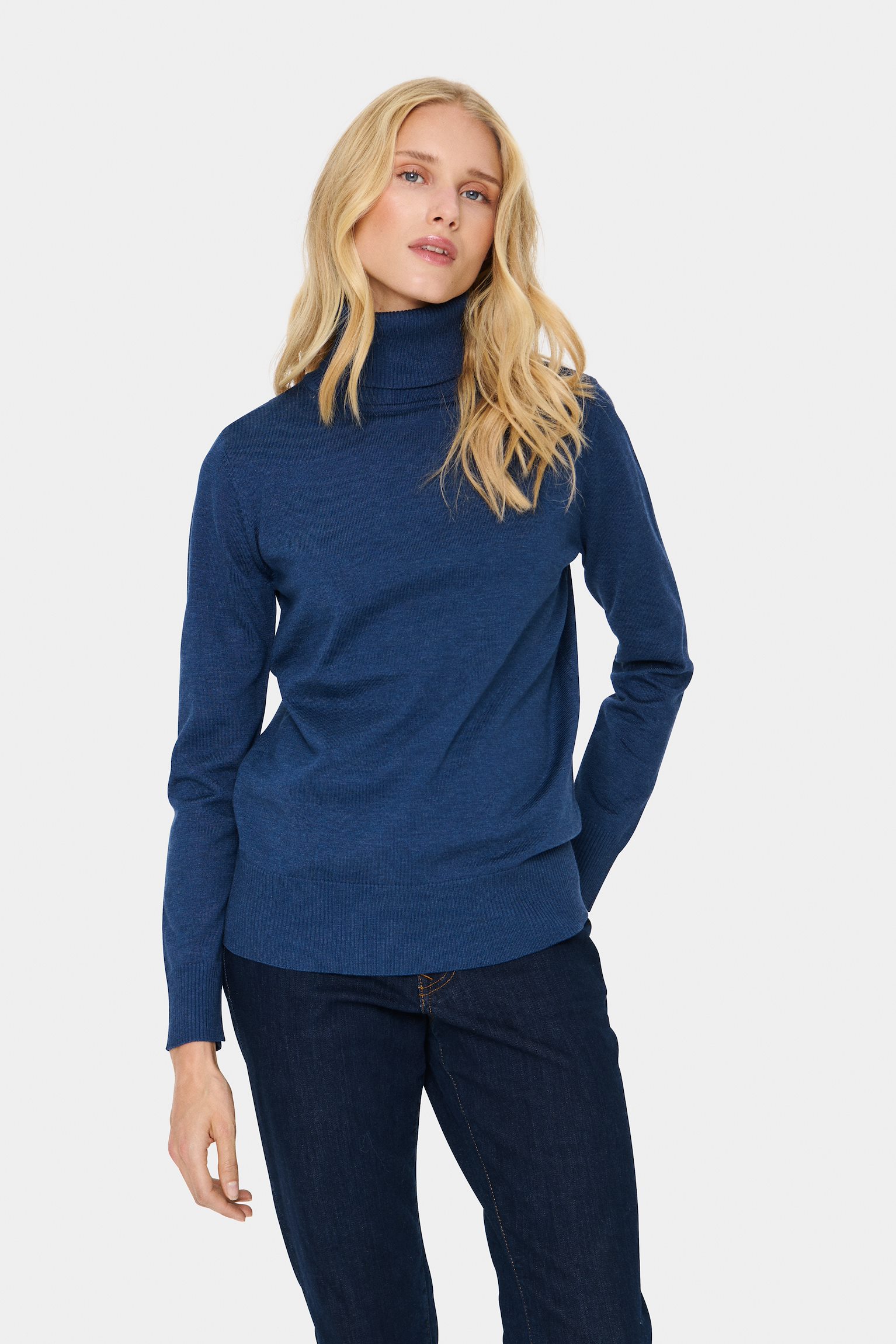 Saint Tropez MilaSz Roll Neck Pullover Titan Melange