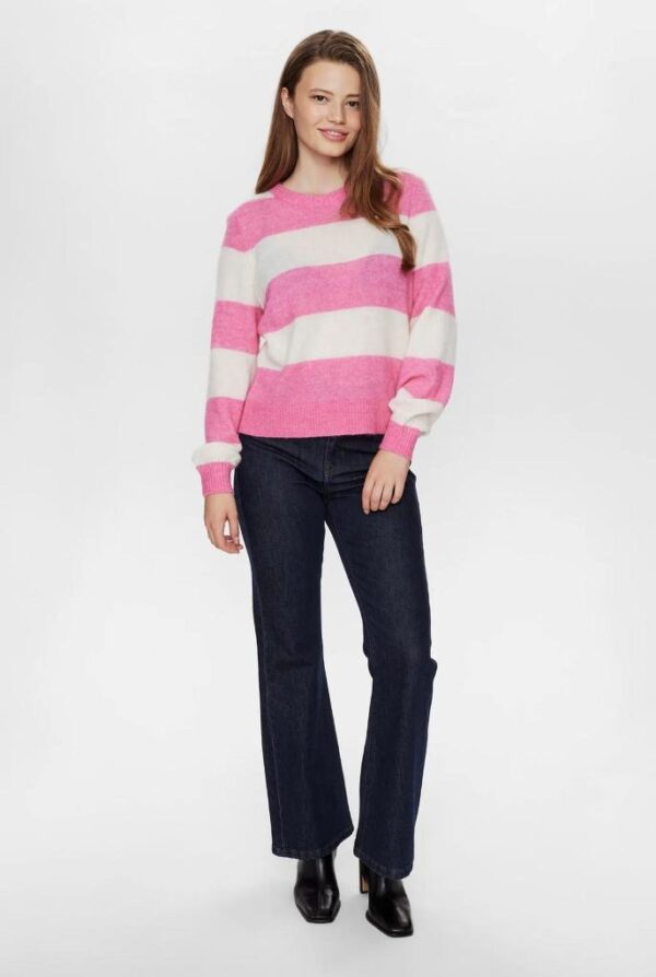 NURIETTE BIG STRIPE PULLOVER - Pink Cosmos