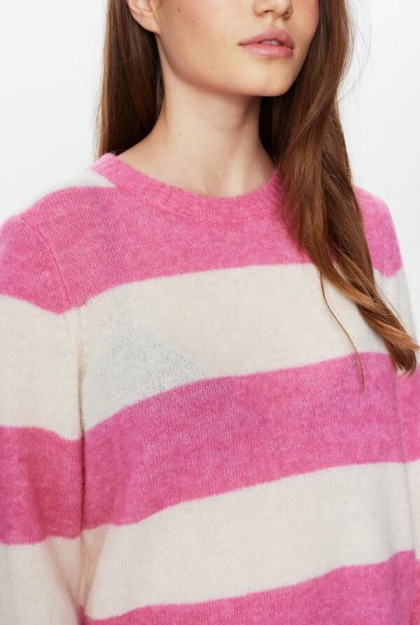 NURIETTE BIG STRIPE PULLOVER - Pink Cosmos