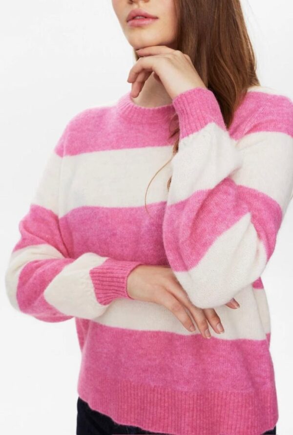 NURIETTE BIG STRIPE PULLOVER - Pink Cosmos