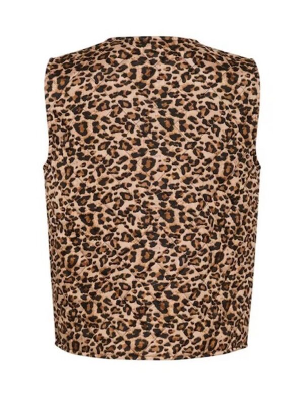 Saint Tropez Evitta Quilted Vest - Leopard Print