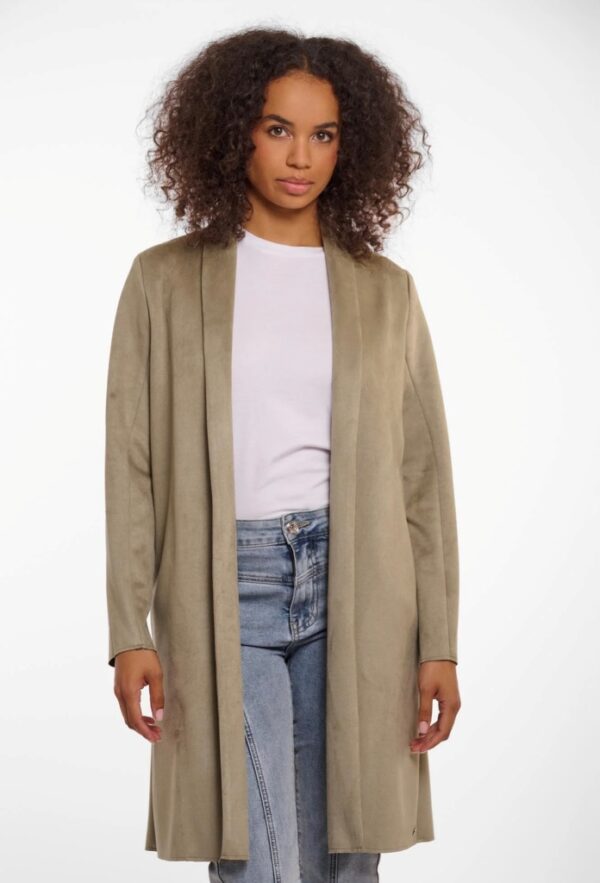 Rino & Pelle Mirola Faux Suede Coat Dusty Khaki