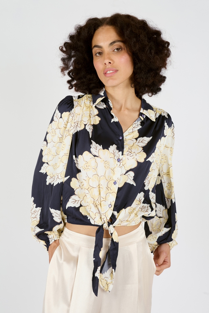 Traffic People Blooming Lovely Tremors Shirt Navy/Cream