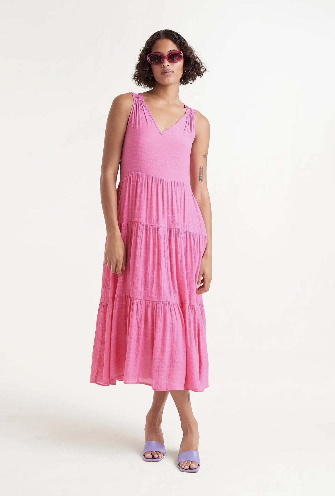 Compania Fantastica Pink flowing midi dress 51c/11056